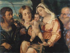 The Holy Family with John the Baptist and St. Catherine by Unknown Artist