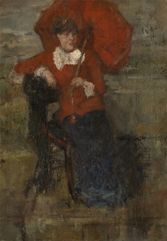 The Lady with Red Parasol by James Ensor