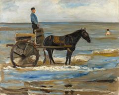 The Lifeguard's cart by Max Liebermann