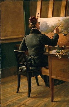 The Painter J. C. Dahl at his Easel by Johann Siegwald Dahl