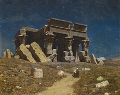 The ruined temple of Kom Ombo, Egypt by Ivan Fedorovich Choultsé