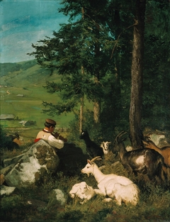 The Shepherd with goat by Hans Thoma