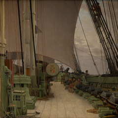 The Starboard Battery and the Deck of the Corvette "Najaden" by Christoffer Wilhelm Eckersberg