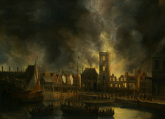 The Town Hall of Amsterdam on Fire in 1652 by Jan Abrahamsz Beerstraaten