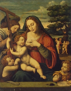 The Virgin and the Child with St John the Baptist, St John the Evangelist and an Angel by Juan de Juanes