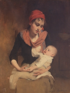 The young mother by Louis Deschamps