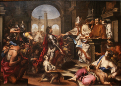 Theodosius Repulsed from the Church by Saint Ambrose by Alessandro Magnasco