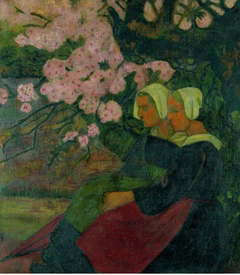 Two Breton Women under an Apple Tree in Flower by Paul Sérusier