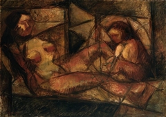 Two cubist female nudes by Tadeusz Makowski