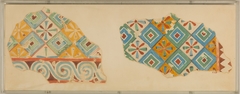 Two Fragments of Ceiling Patterns, Tomb of Senenmut by Nina M Davies