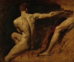 Two male nude studies by William Etty