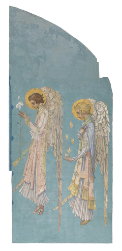 Two Winged Angels in Profile by Harry Clarke