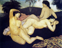 Apres le bain, les nymphes by Émile Bernard