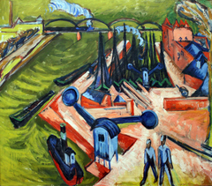 Western Harbour in Frankfurt am Main by Ernst Ludwig Kirchner