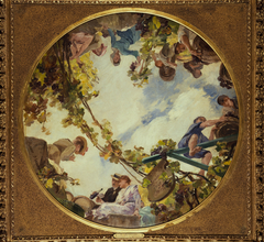 Vendanges en Bourgogne : esquisse pour le plafond du Buffet de la gare de Lyon (restaurant le Train Bleu) by Albert Maignan