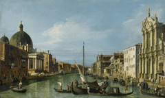 Venice: The Grand Canal with the Scalzi and San Simeone Piccolo by Canaletto