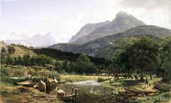 View Near Brunnen on Lake Lucerne by Worthington Whittredge