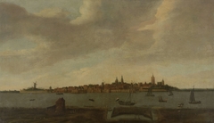 View of Heusden by Monogrammist FK Noordelijke Nederlanden