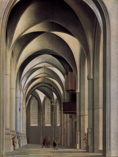 View of the ambulatory of the Grote or St. Bavokerk in Haarlem. by Pieter Jansz Saenredam