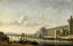 View of the Seine with the southern facade of the Grande Galerie of the Louvre by Reinier Nooms