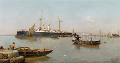 View on the port of Málaga by Guillermo Gómez Gil