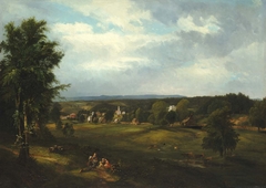 Village Scene near Albany, New York by James McDougal Hart