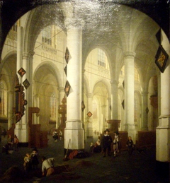 Vue intérieure du vieux temple de Delft by Hendrick Cornelisz van Vliet