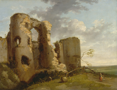 West Gate of Pevensey Castle, Sussex by John Hamilton Mortimer