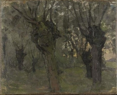 Willow grove with two prominent trees by Piet Mondrian