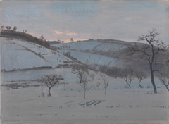 Wintermorgen bei Grötzingen by Gustav Kampmann