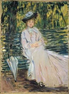 Woman Seated on a Bench by Claude Monet