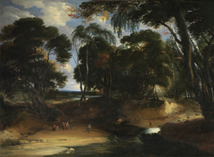 Wooded Landscape with Ford by Lucas Achtschellinck