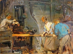 Workers in Ironworks (Krupp) by Robert Sterl