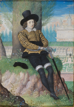 Young Man Seated under a Tree by Isaac Oliver