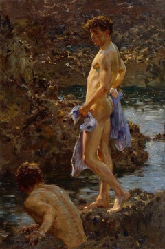 A Bathing Group by Henry Scott Tuke