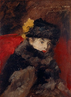 A Lady in a Fur Cape by Jean-Louis Forain