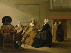 A musical company in an interior by Pieter Symonsz Potter