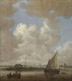 A River Scene, with a Hut on an Island by Jan van Goyen