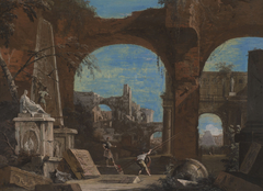 A Ruin Caprice with Roman Motifs by Marco Ricci