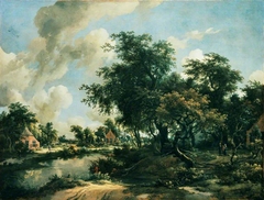 A Stormy Landscape by Meindert Hobbema