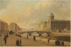 A view of the Four Courts and Richmond Bridge by William Sadler