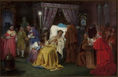 Aleksander Sobieski on his deathbed in Rome in 1714 by Ludwik Wiesiołowski