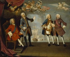 An Allegorical Portrait Group commemorating the Victory at Quiberon Bay in 1759 by Anonymous