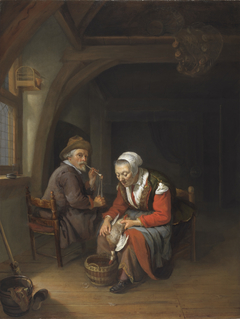 An Elderly Couple in an Interior by Frans van Mieris the Elder