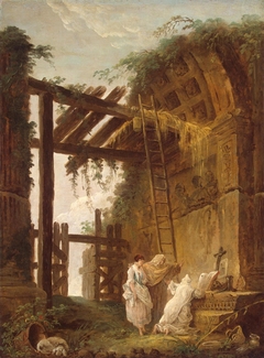 At the Hermit's by Hubert Robert