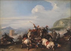 Battle Scene with Turkish Cavalry by Jacques Courtois