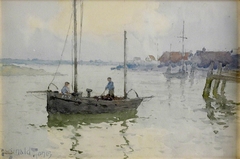 Boat in Harbour by Reginald Jones