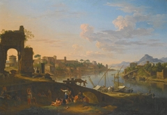 Capriccio of the River Tiber in Rome by Jacob de Heusch