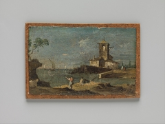 Capriccio with a Square Tower and Two Houses by Anonymous