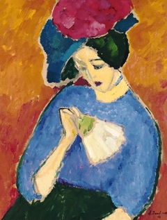 Dame mit Fächer by Alexej von Jawlensky